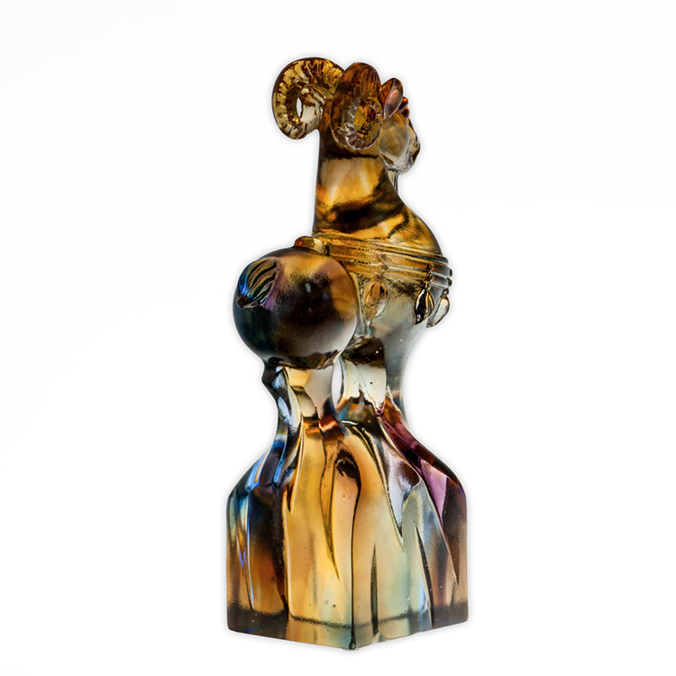 鹿港窯禮品館 居家開運 琉璃珍藏【吉羊-印章 文鎮 擺飾】