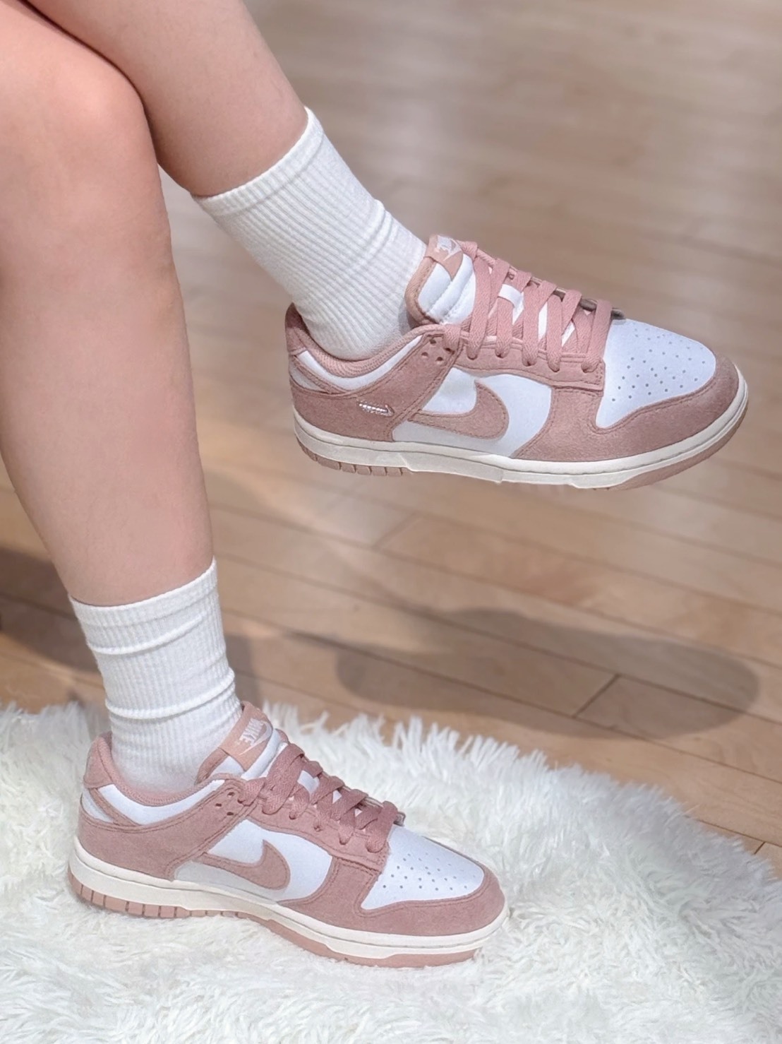 NIKE DUNK 乾燥玫瑰粉 螺絲紋 勾勾