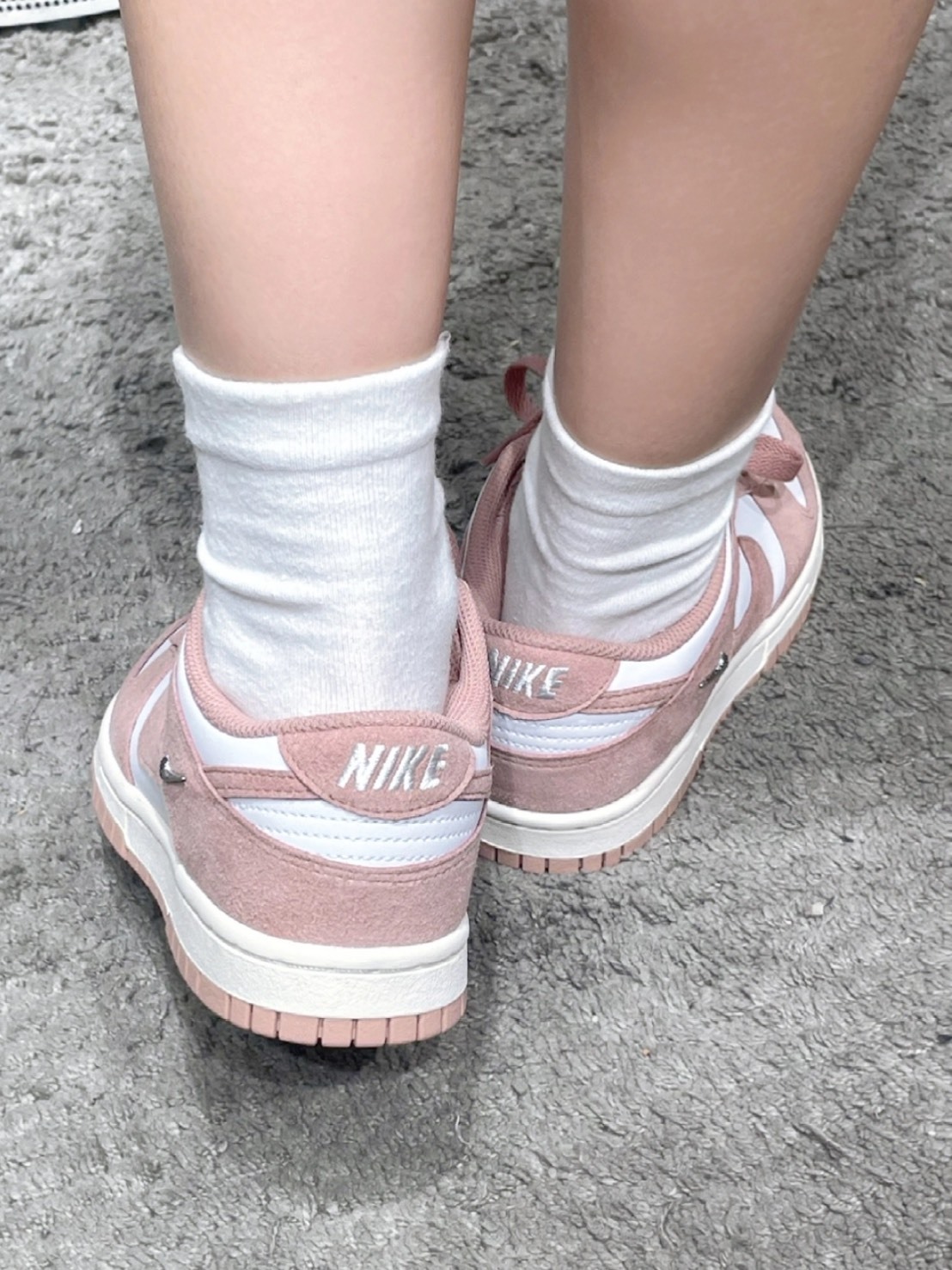 NIKE DUNK 乾燥玫瑰粉 螺絲紋 勾勾