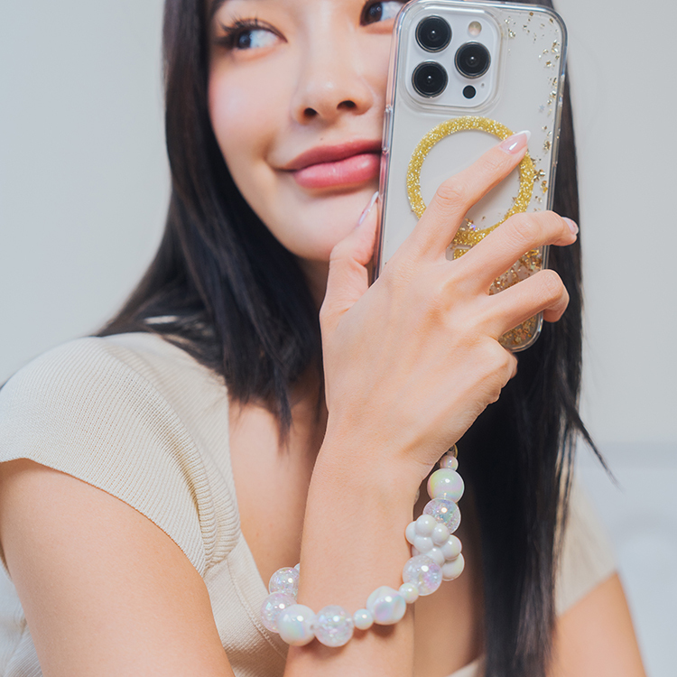 鐳射雲朵泡泡珍珠 串珠手腕繩 短掛繩 串珠掛繩 手機掛繩