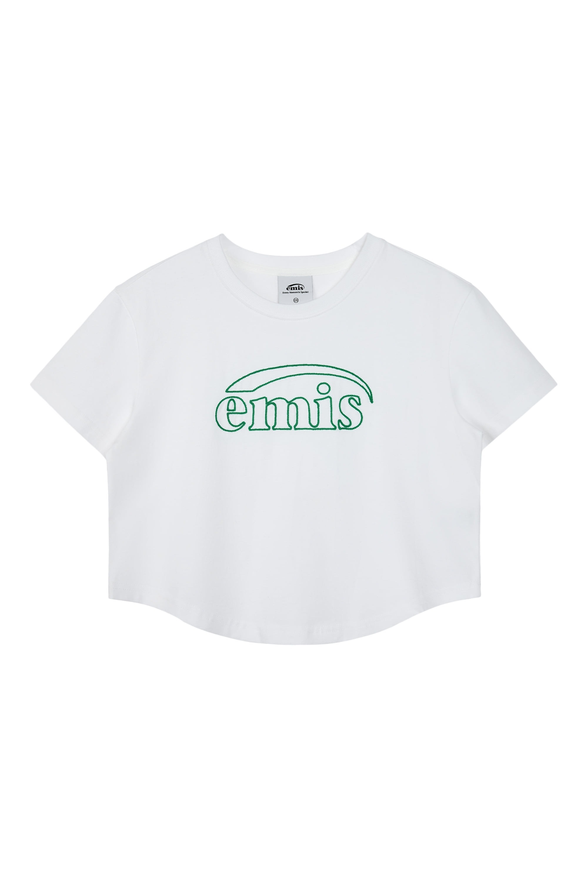 EMIS LETTERING RHINESTONE T-SHIRT-WHITE