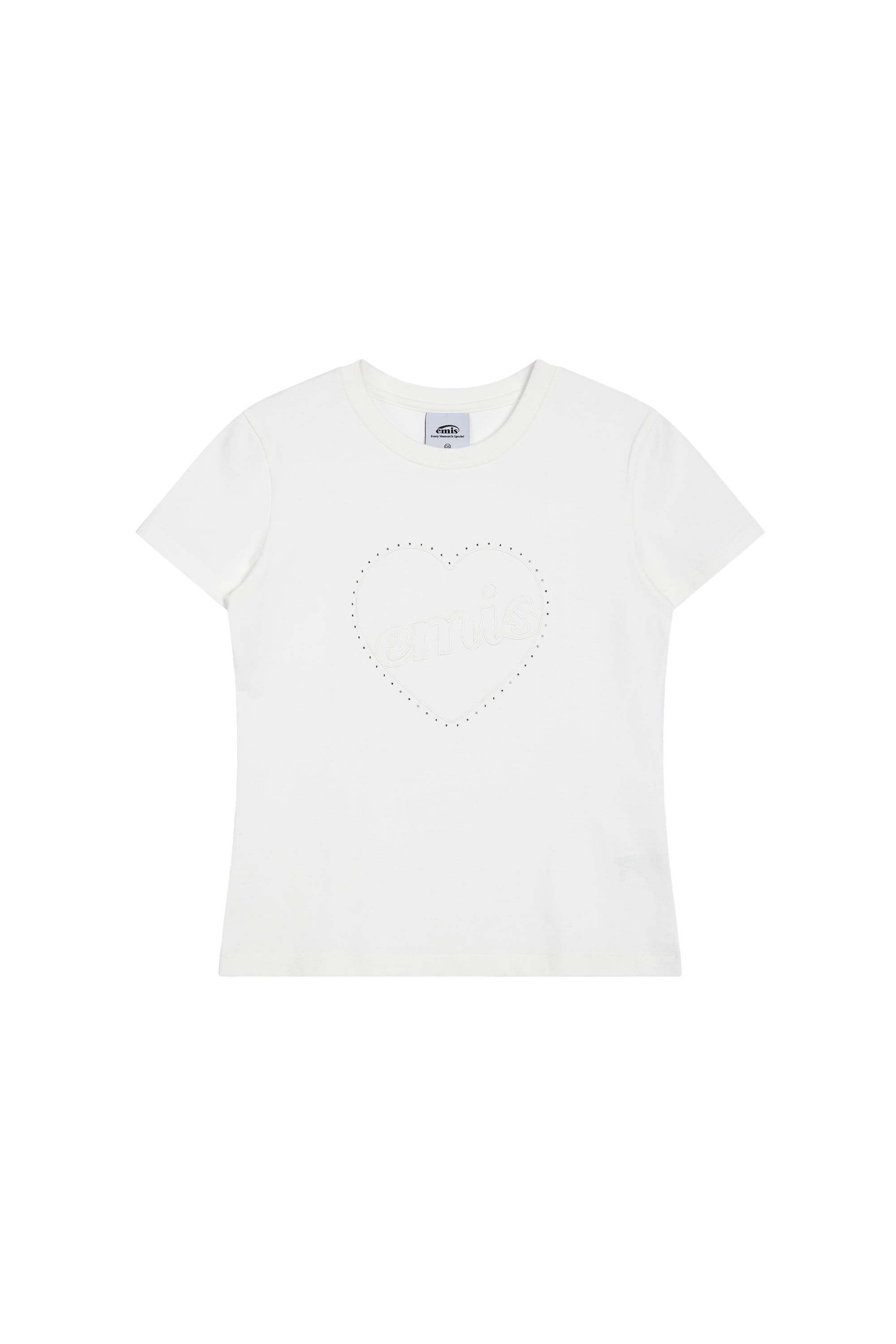 EMIS  HEART RHINESTONE T-SHIRT-BLACK