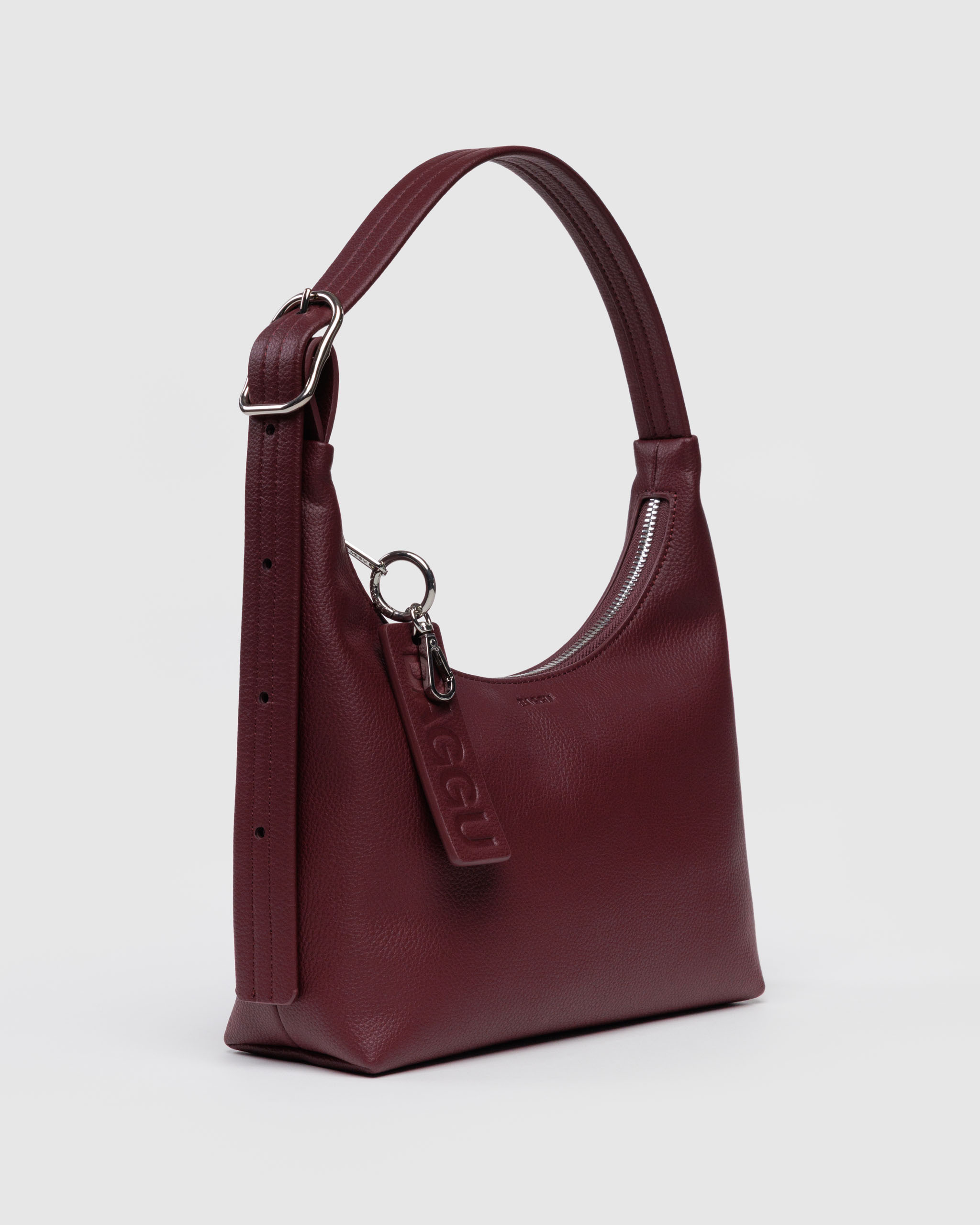 Mini Recycled Leather Shoulder Bag - Mahogany｜BAGGU