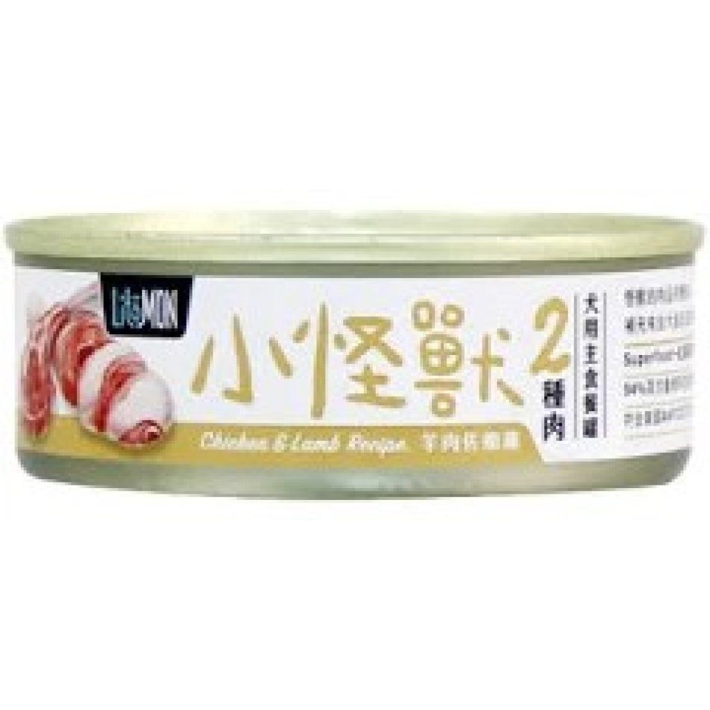 小怪獸2種肉狗用無膠主食罐-羊肉佐嫩雞 (82g)