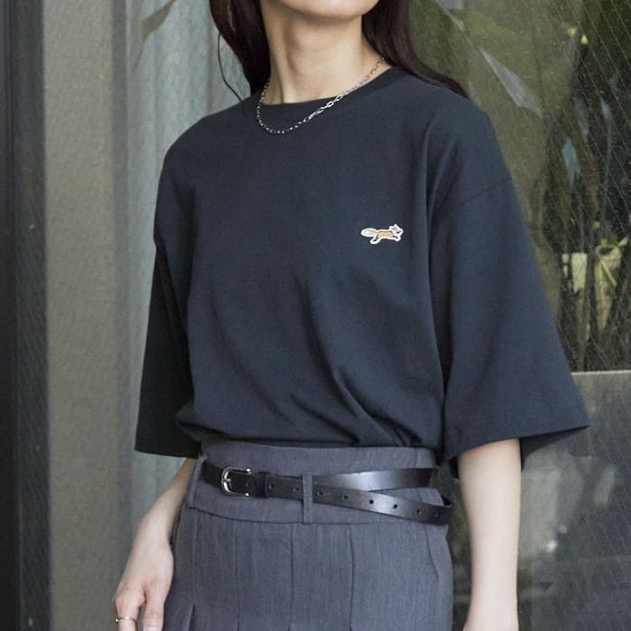 MONO-MART PENNEYS 刺繡小狐狸 短袖 上衣 寬鬆 落肩 /預購