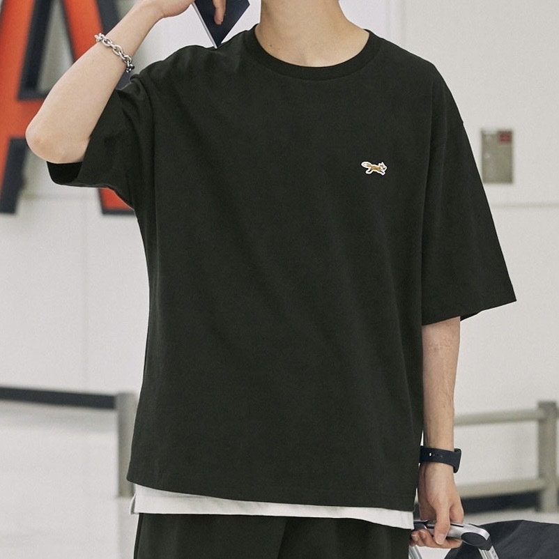 MONO-MART PENNEYS 刺繡小狐狸 短袖 上衣 寬鬆 落肩 /預購