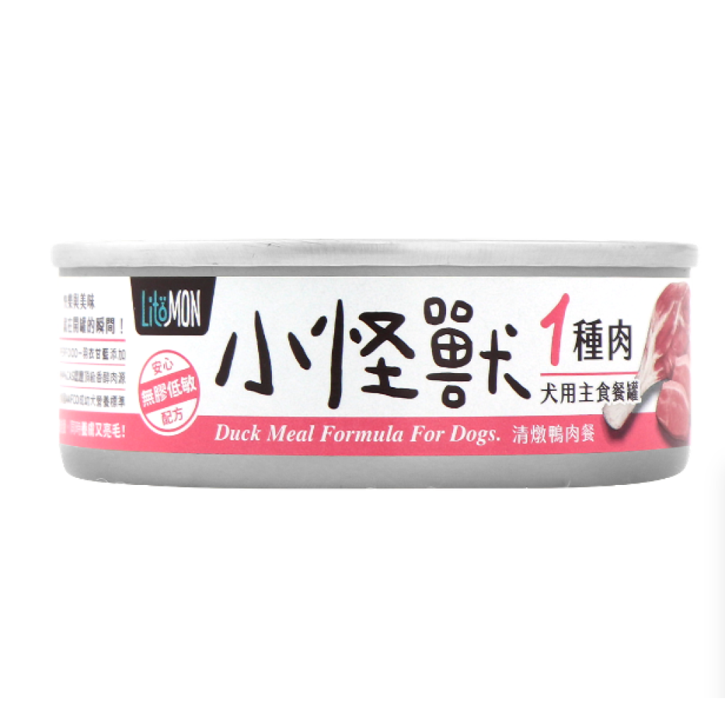 小怪獸1種肉狗用無膠主食罐-清燉鴨肉餐 (82g)