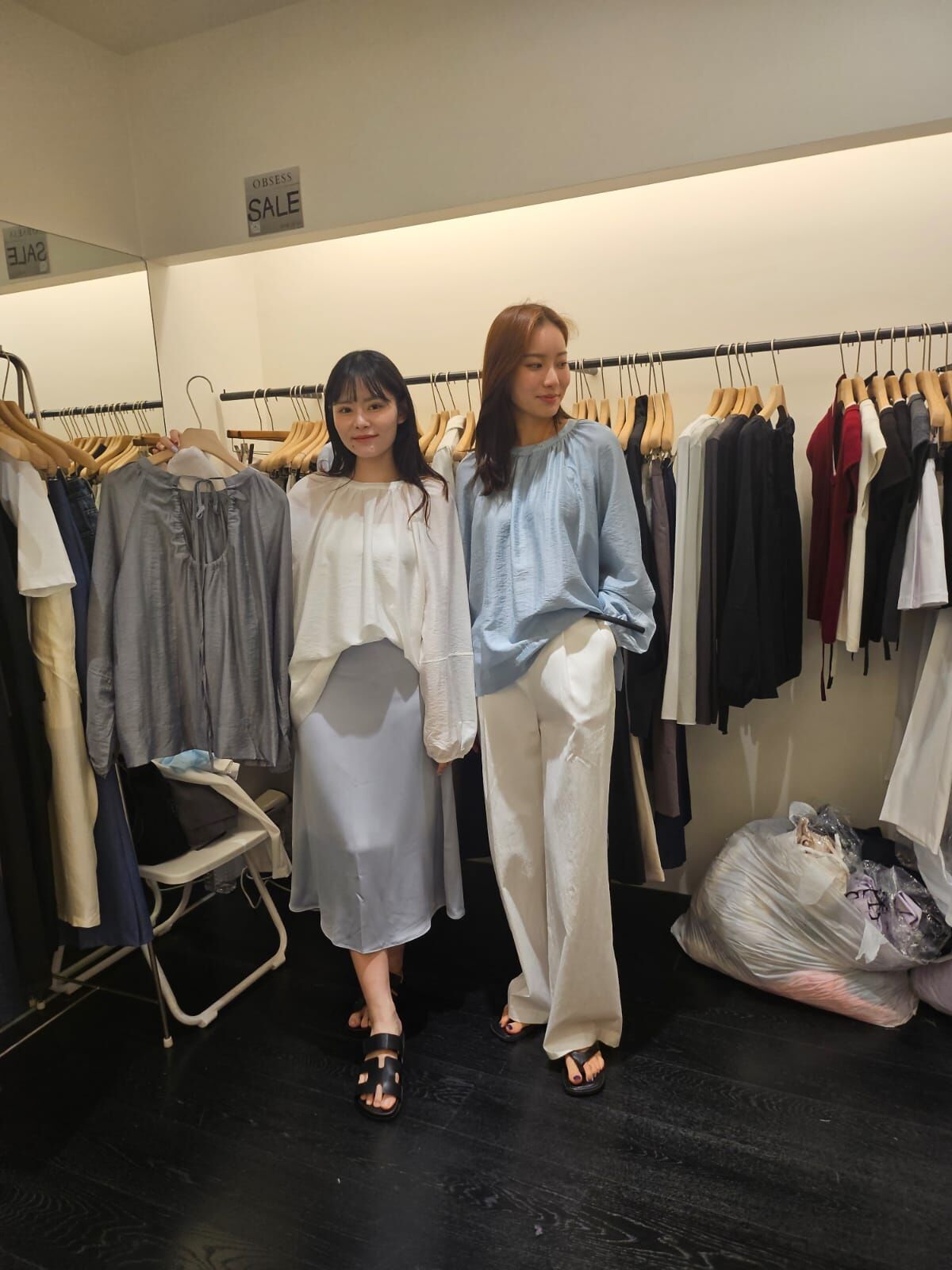 OB4601 後露背雪紡紗上衣