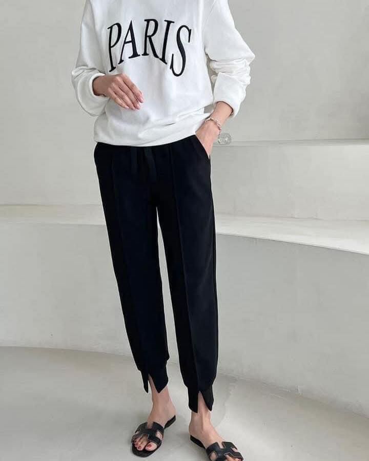 【休閒百搭的下開叉休閒棉褲】（現貨）