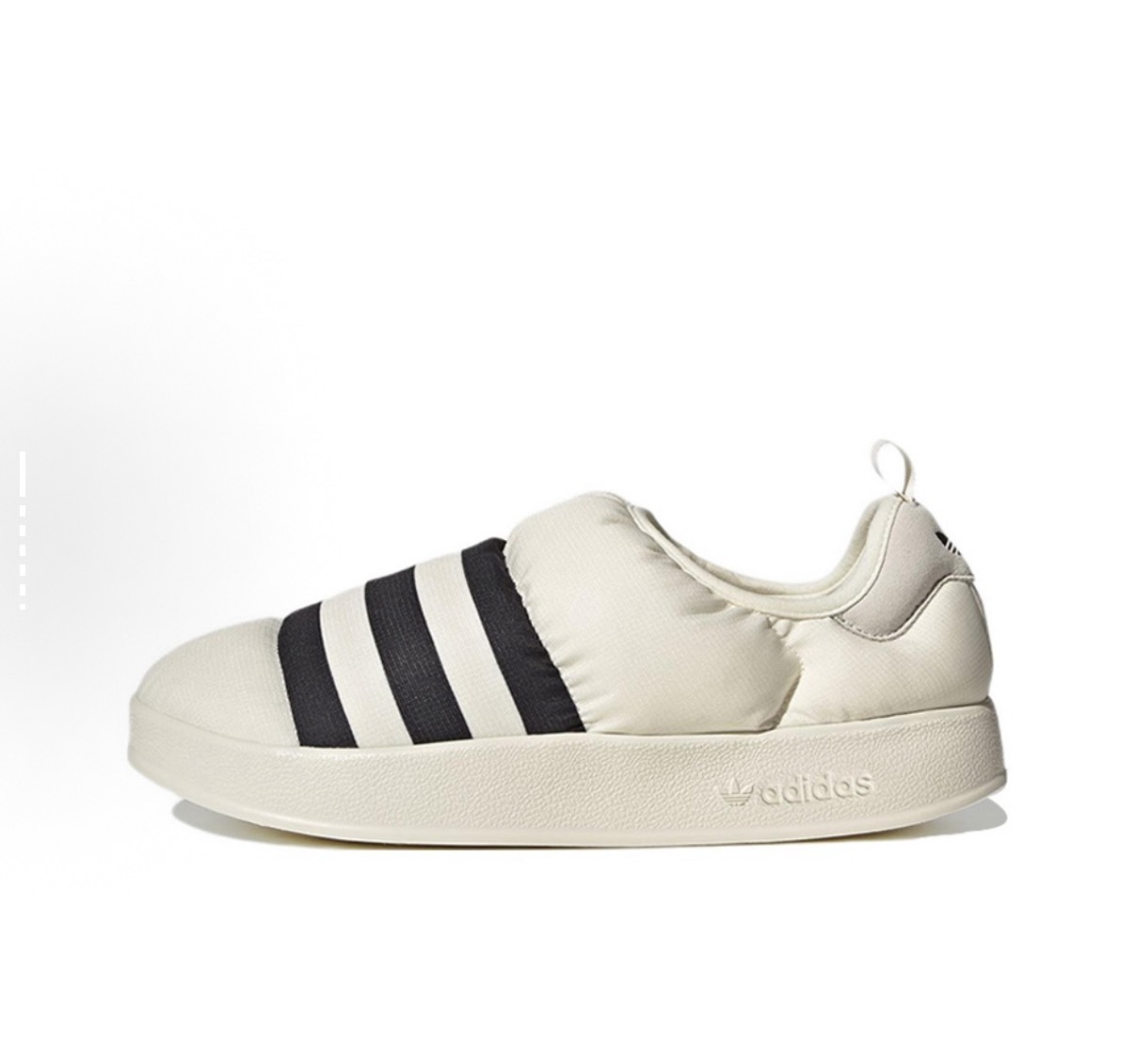 【零碼特價】Adidas Originals Puffylette 男款保暖懶人鞋 白黑配色 GY1593