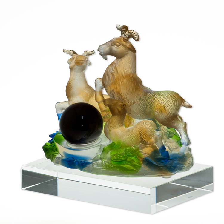 鹿港窯禮品館|居家開運 琉璃珍藏 三羊開泰/三陽開泰 擺飾