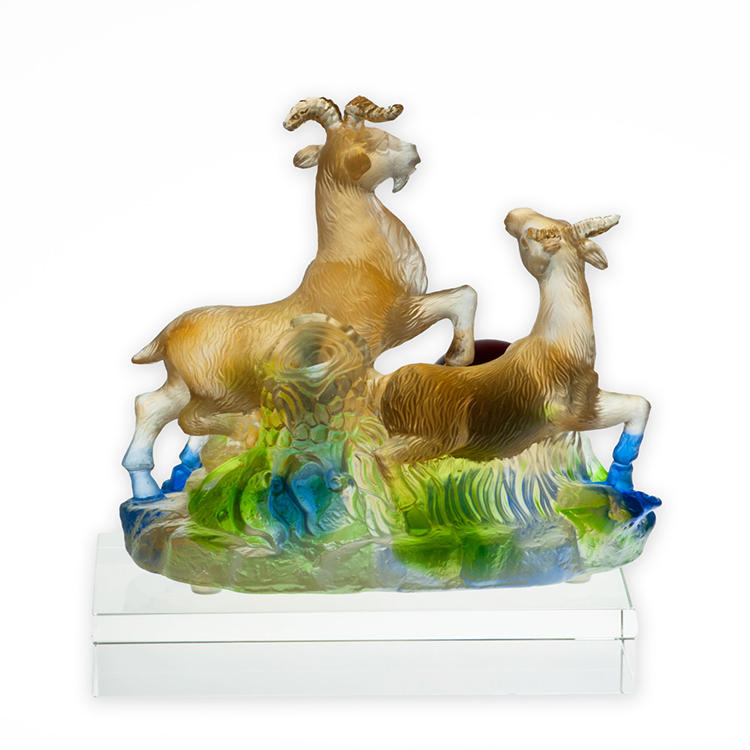 鹿港窯禮品館|居家開運 琉璃珍藏 三羊開泰/三陽開泰 擺飾