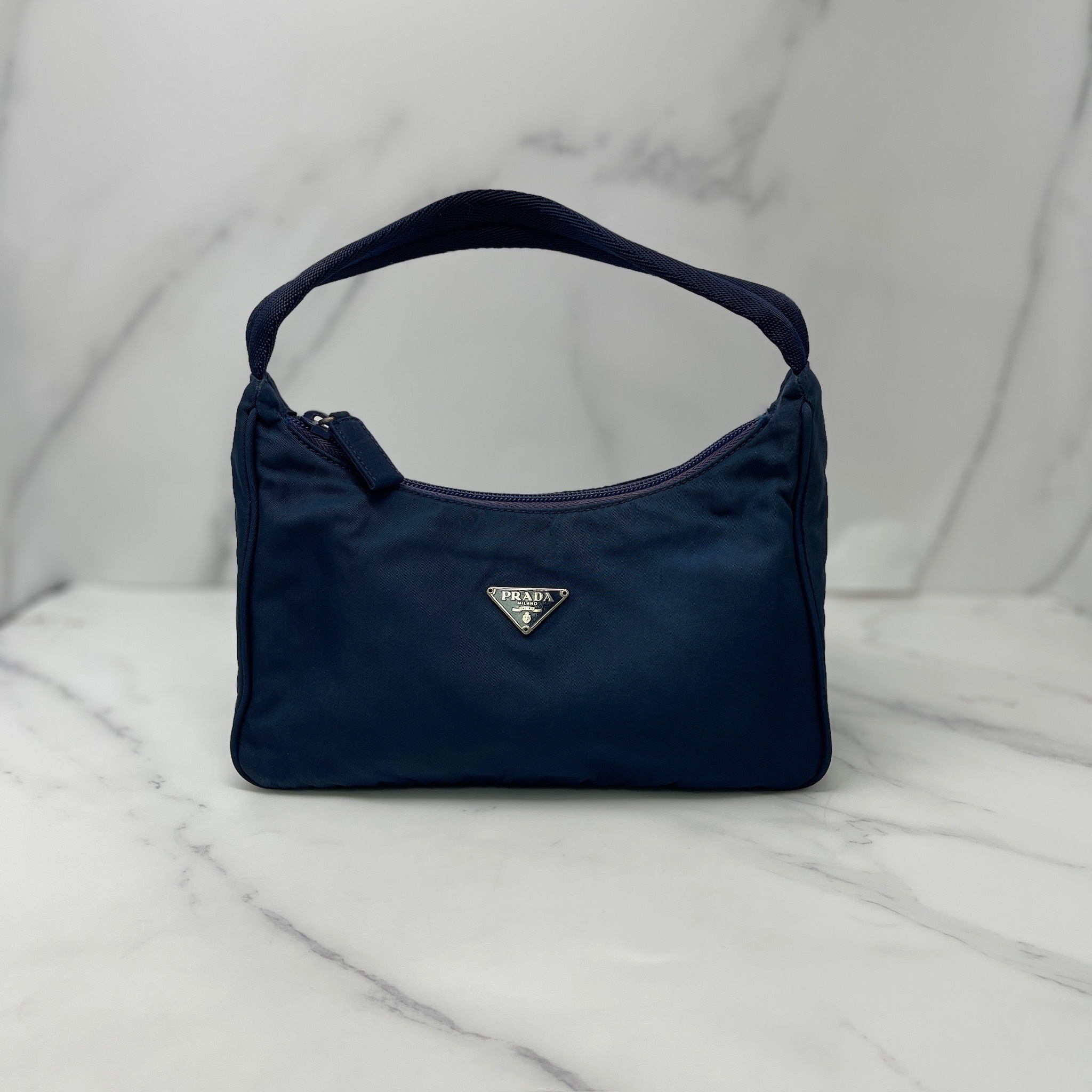 Prada Tessuto Nylon Shoulder Bag （Navy）