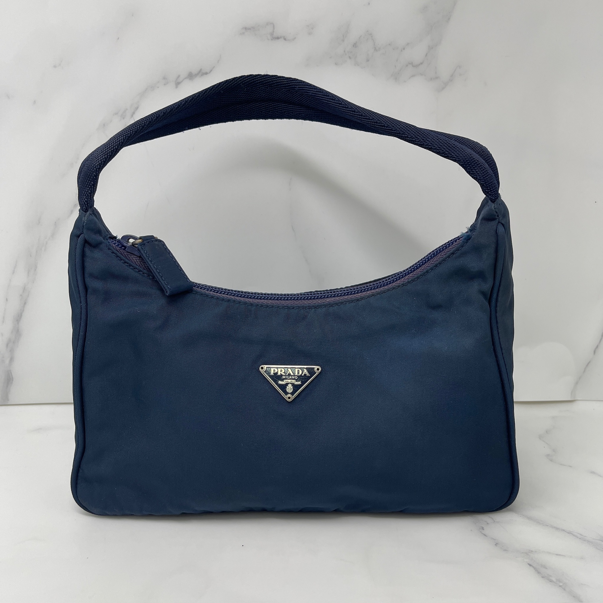 Prada Tessuto Nylon Shoulder Bag （Navy）