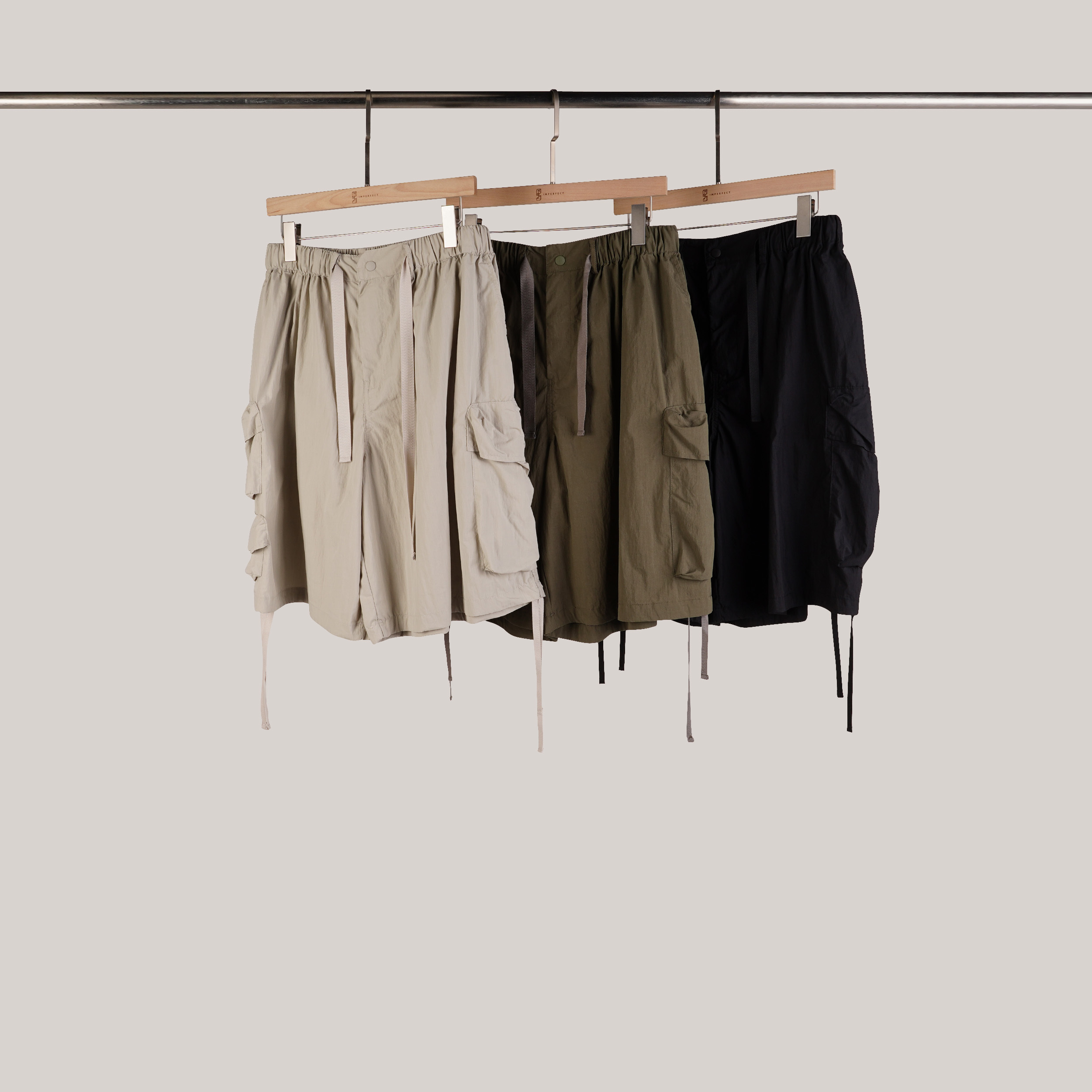 立體口袋抽繩工裝短褲 | 3色