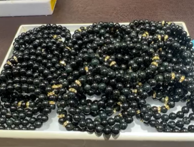 250721 - D45 8mm+墨玉翡翠金圈隔珠設計款手串