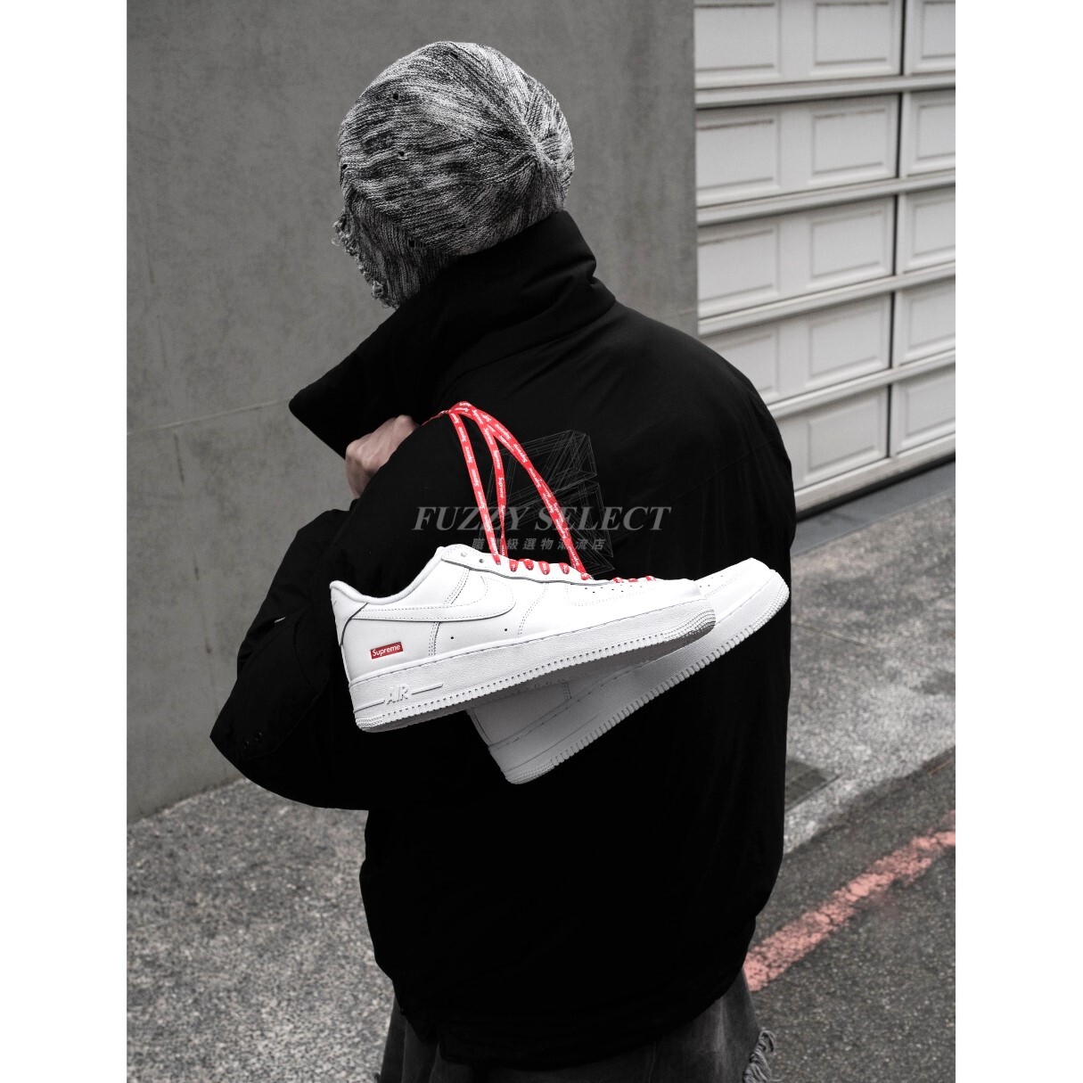 【逢甲 FUZZY】Supreme X Nike Air Force 1 全白 紅標 聯名款 CU9225-100
