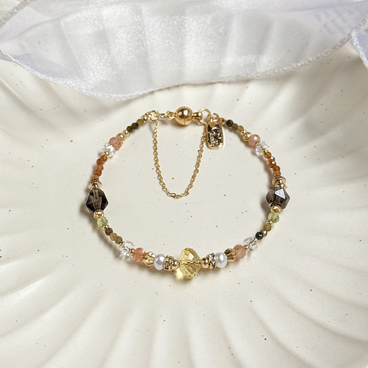 生日花 • 玖月貳貳 • 草菇 – 茶晶黃水晶 – 手鍊