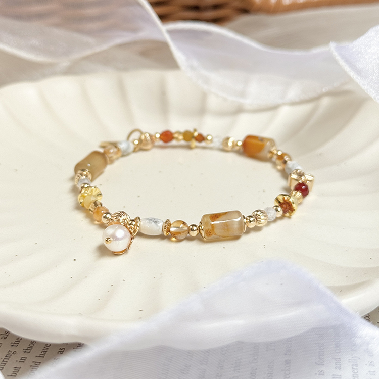 生日花 • 肆月伍 • 花貝母 – 紅瑪瑙 – 手鍊