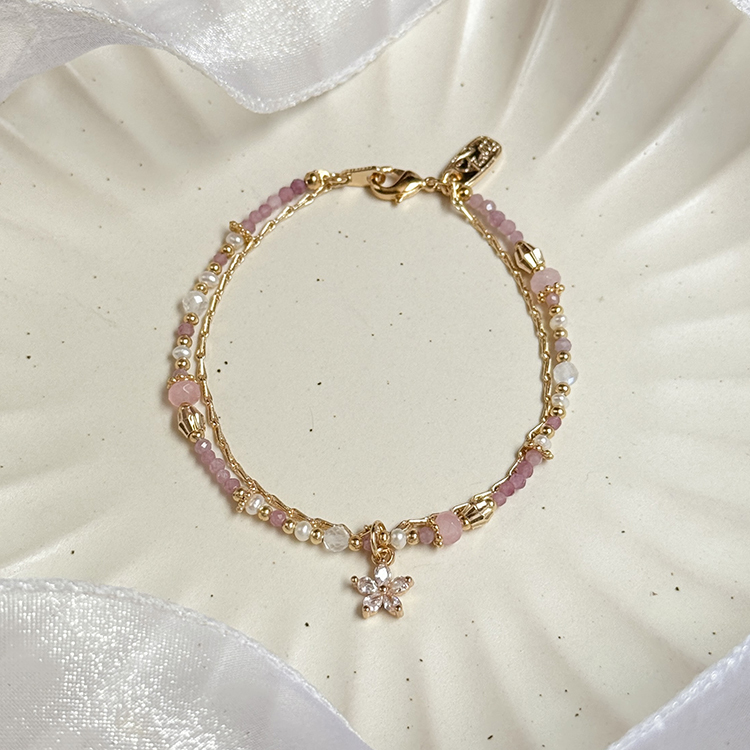 生日花 • 參月拾柒 • 酢醬草 – 粉晶碧璽 – 手鍊
