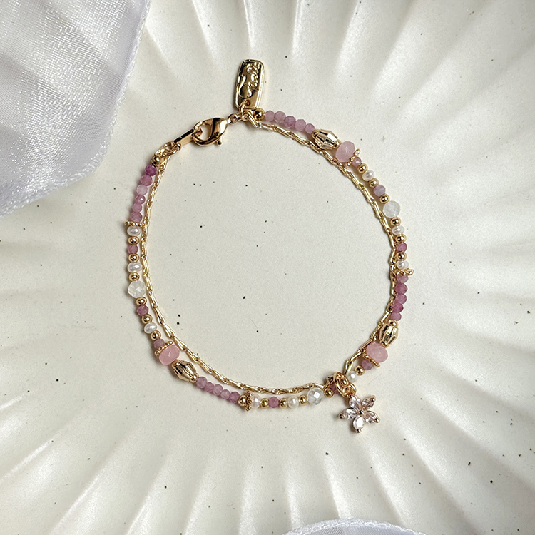 生日花 • 參月拾柒 • 酢醬草 – 粉晶碧璽 – 手鍊