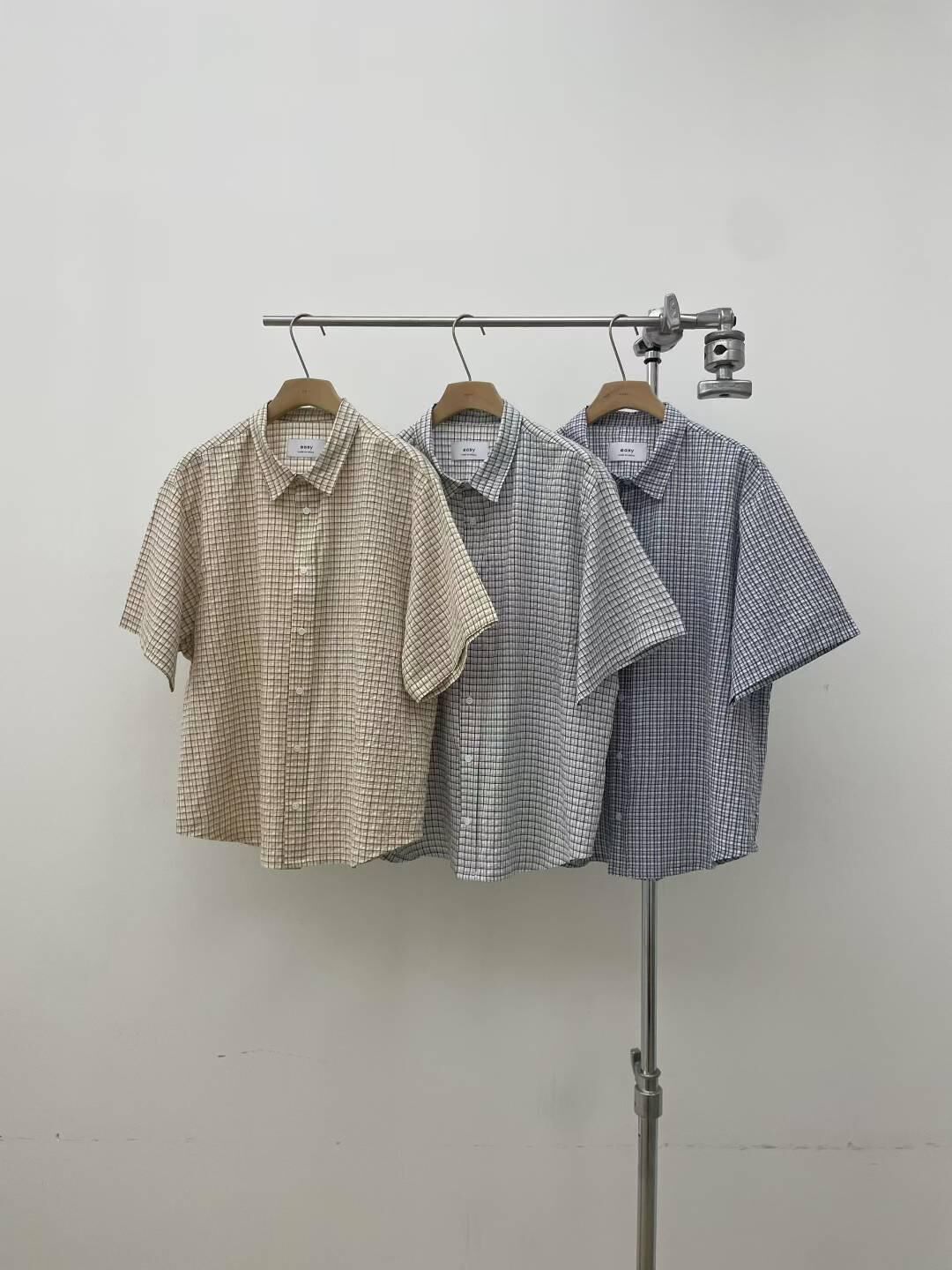 格仔短袖恤衫 EASY-087S