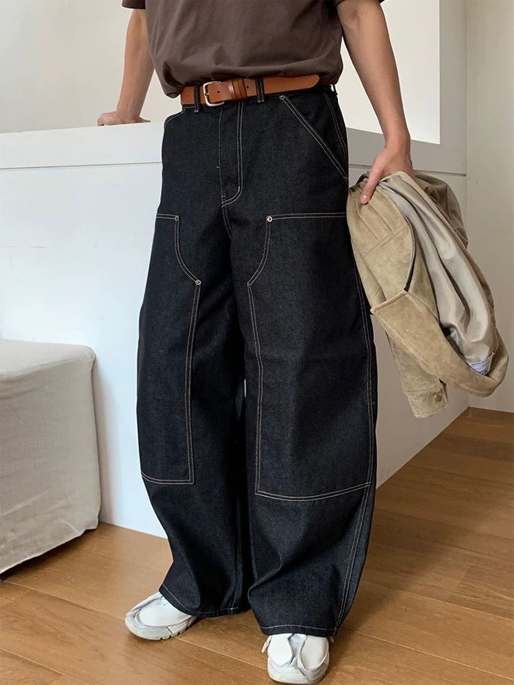 淨色鬆身牛仔褲 Vass-012P