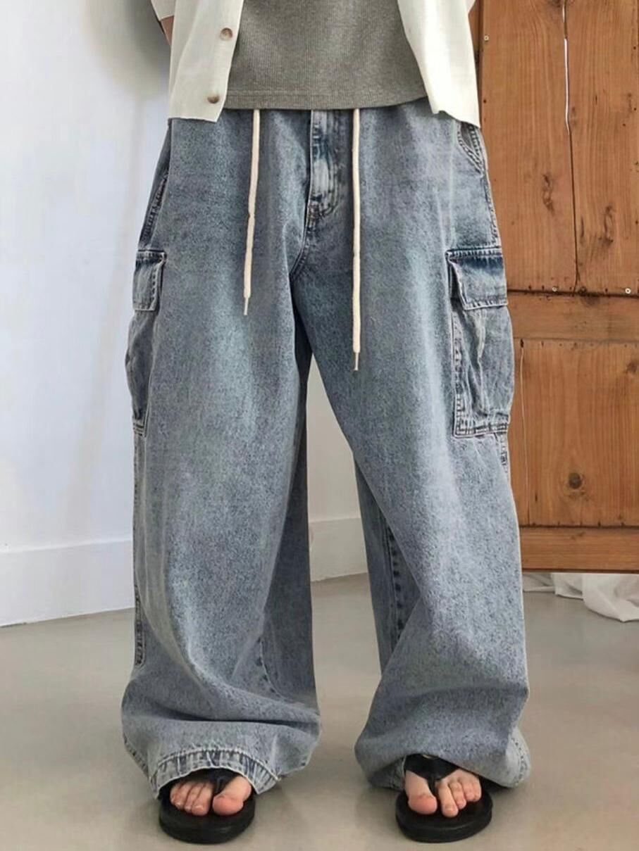 洗水鬆身工裝牛仔褲 VOID-123J