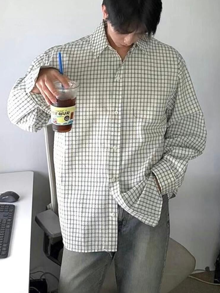 格仔長袖恤衫 VOID-120S