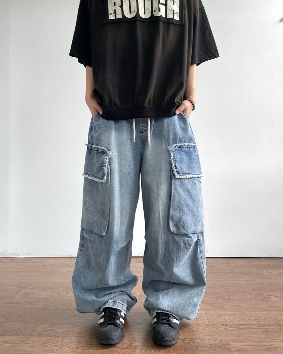 Dekki 抽繩工裝燈籠褲