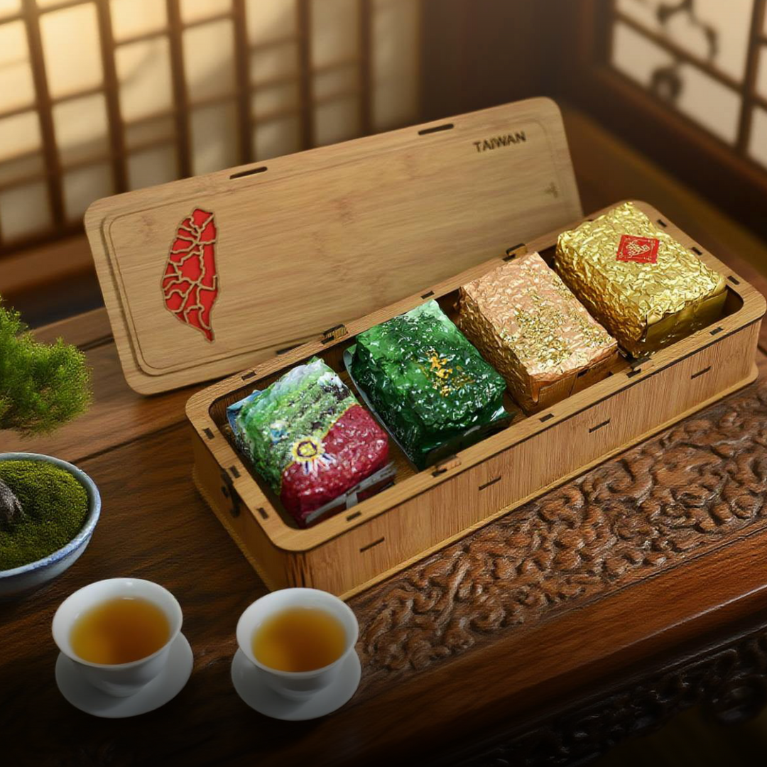 竹紋臺灣圖案茶葉禮盒－寶島心，茶藝情