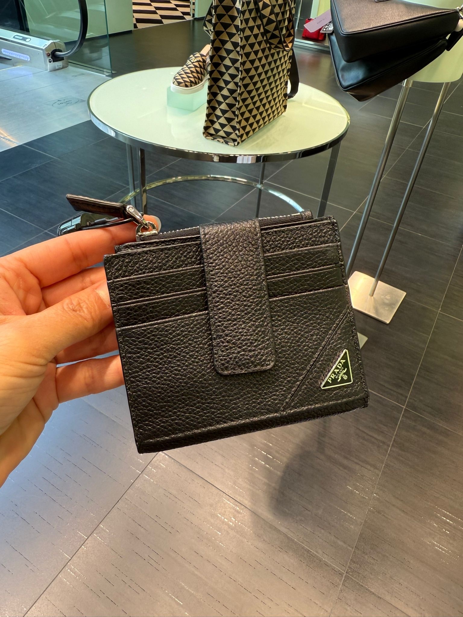Prada Cardholder with closure strap Black 2MC0066