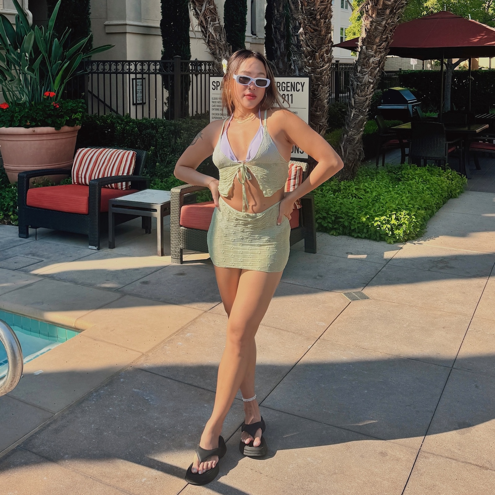 夏日小碎花淺紫4件組Bikini