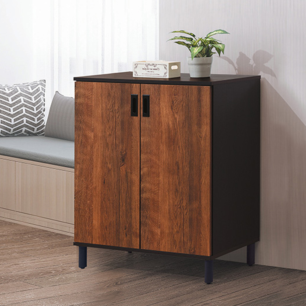 里奧卡2.7尺工業風二門鞋櫃(兩色可選)