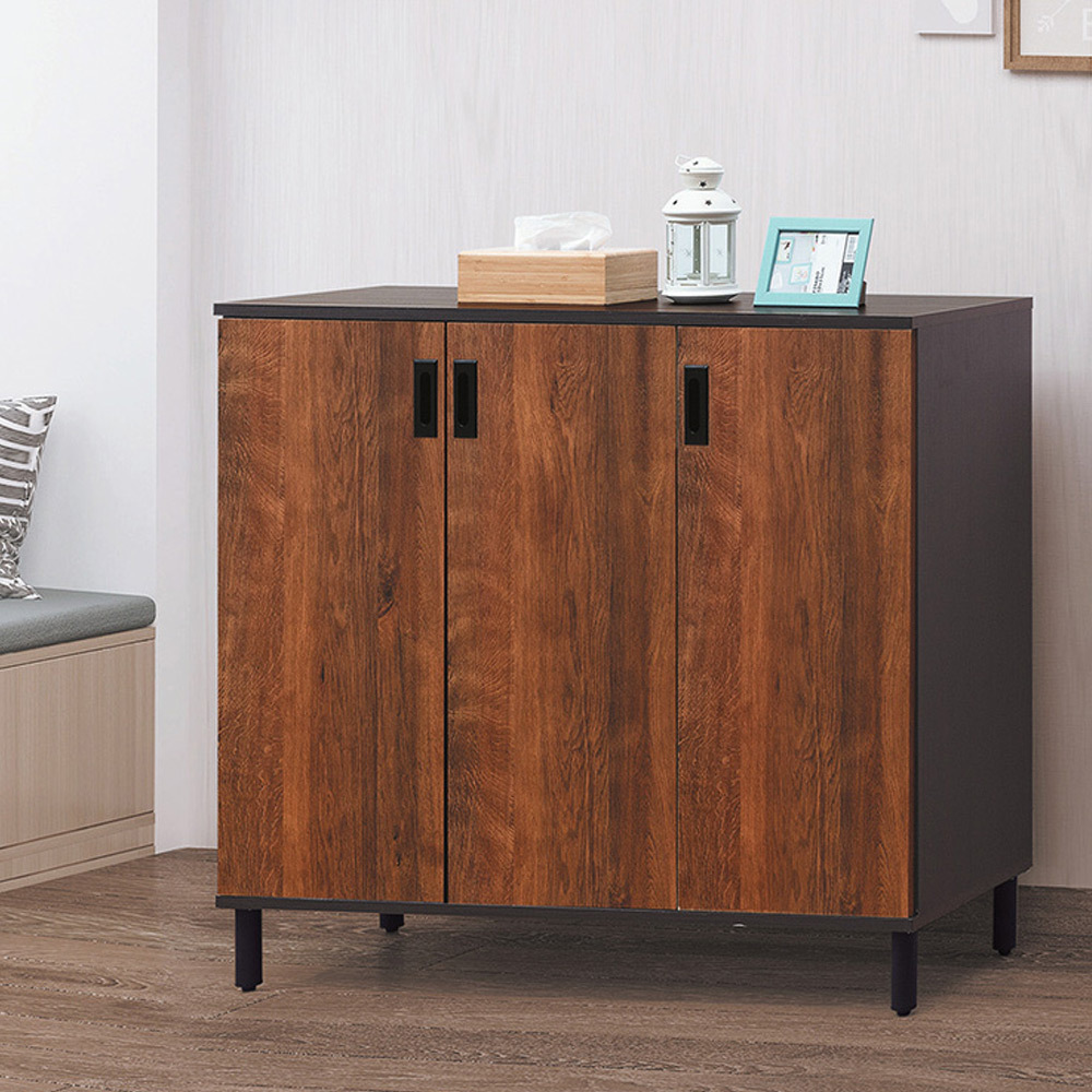 里奧卡4尺工業風三門鞋櫃(兩色可選)