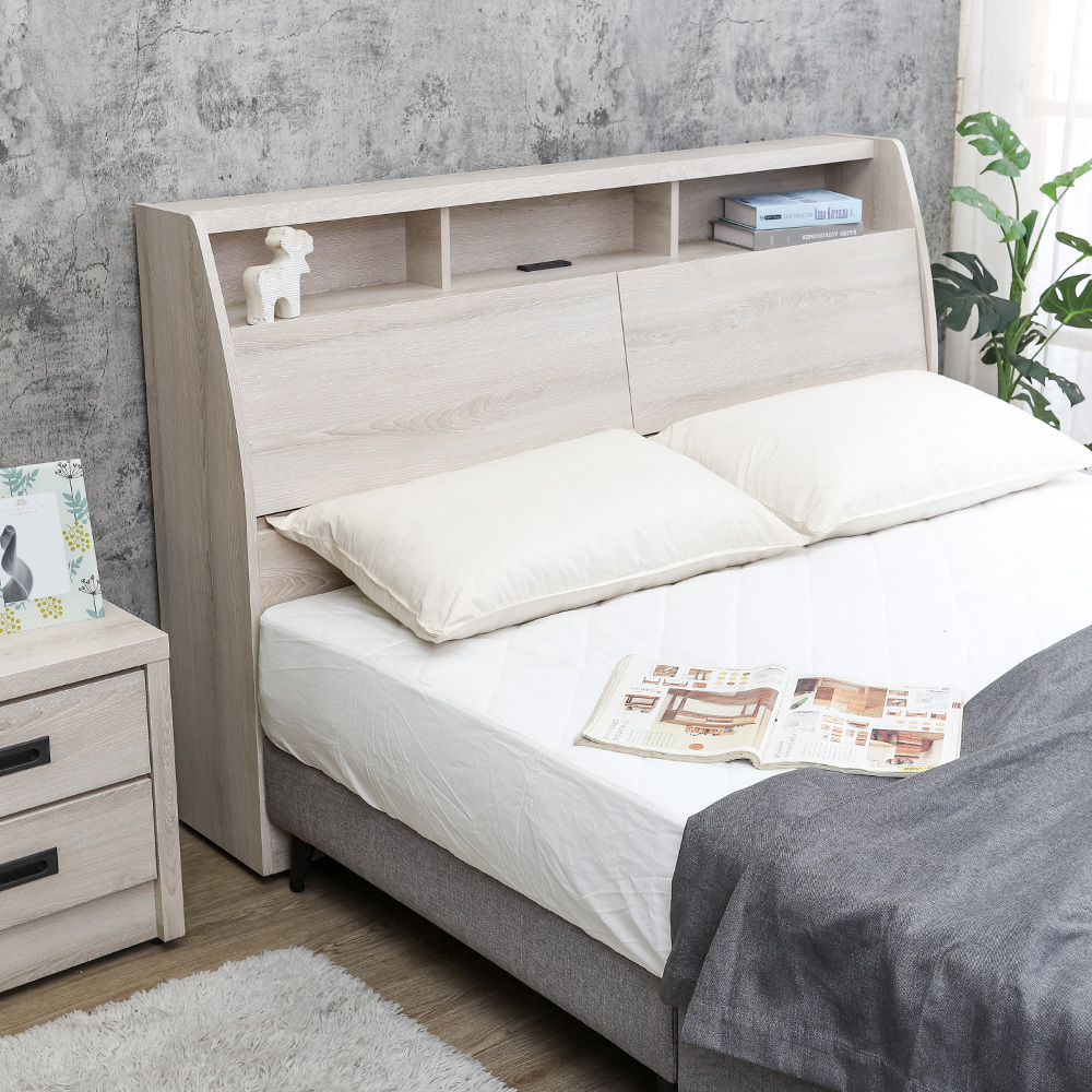 帕尼克5尺雙人收納床頭箱(不含床底)