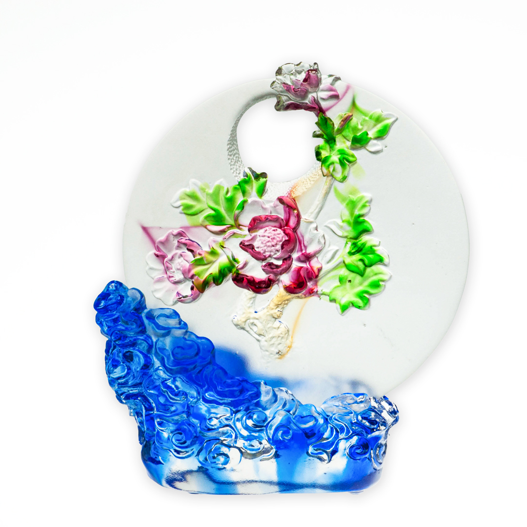 琉璃牡丹擺飾｜花好月圓象徵圓滿富貴 開運送禮首選