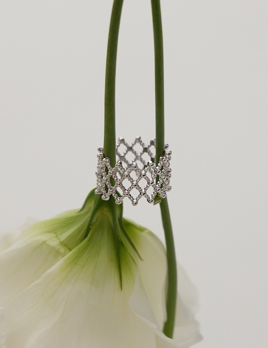 歐美菱格可調式戒指(銀)