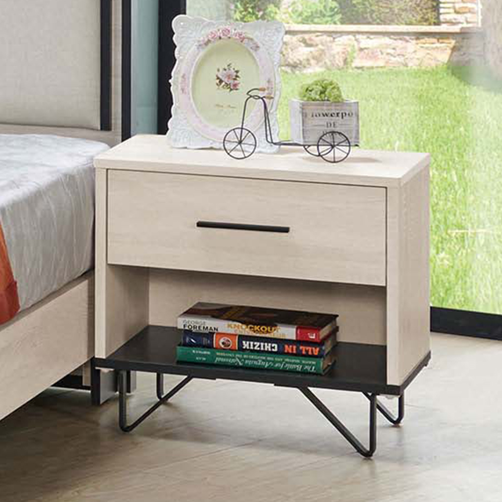 曼珊1.7尺床頭櫃/單抽開放格收納櫃/置物櫃