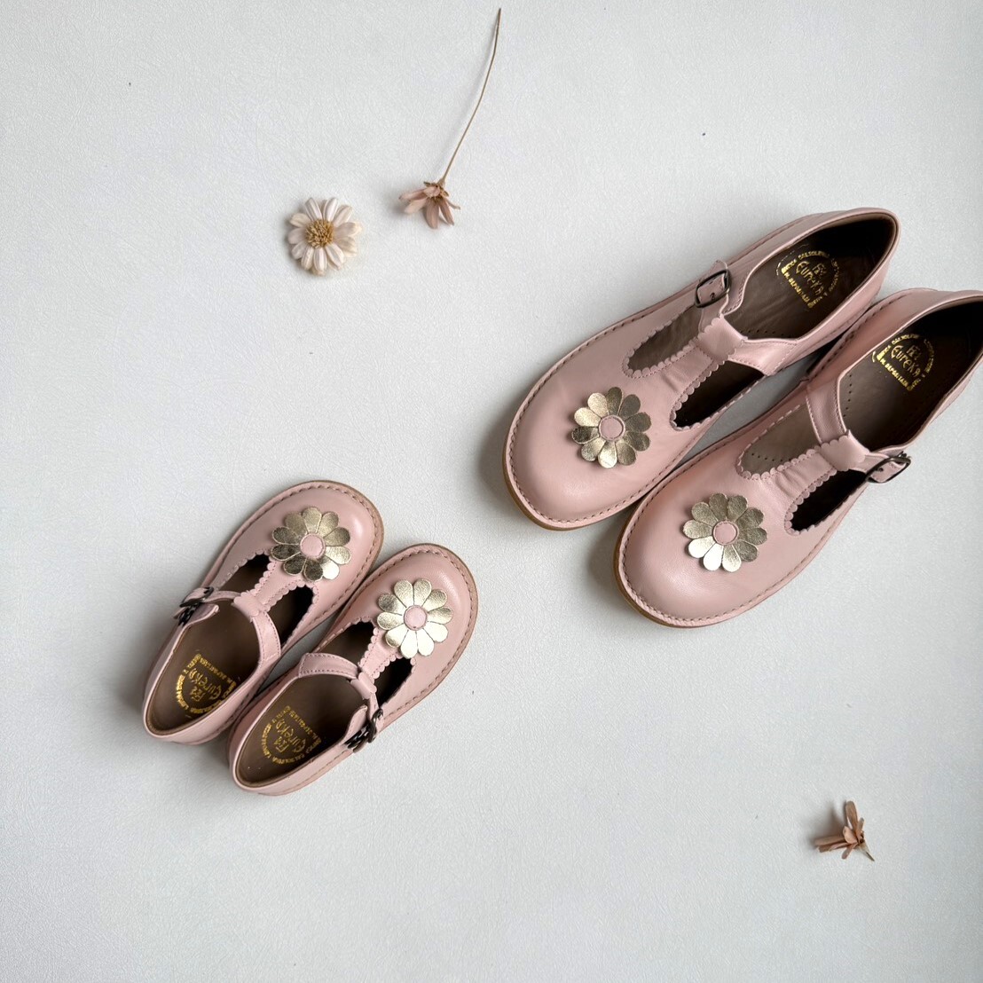 (預購) EUREKA 真皮雛菊低筒T字皮鞋