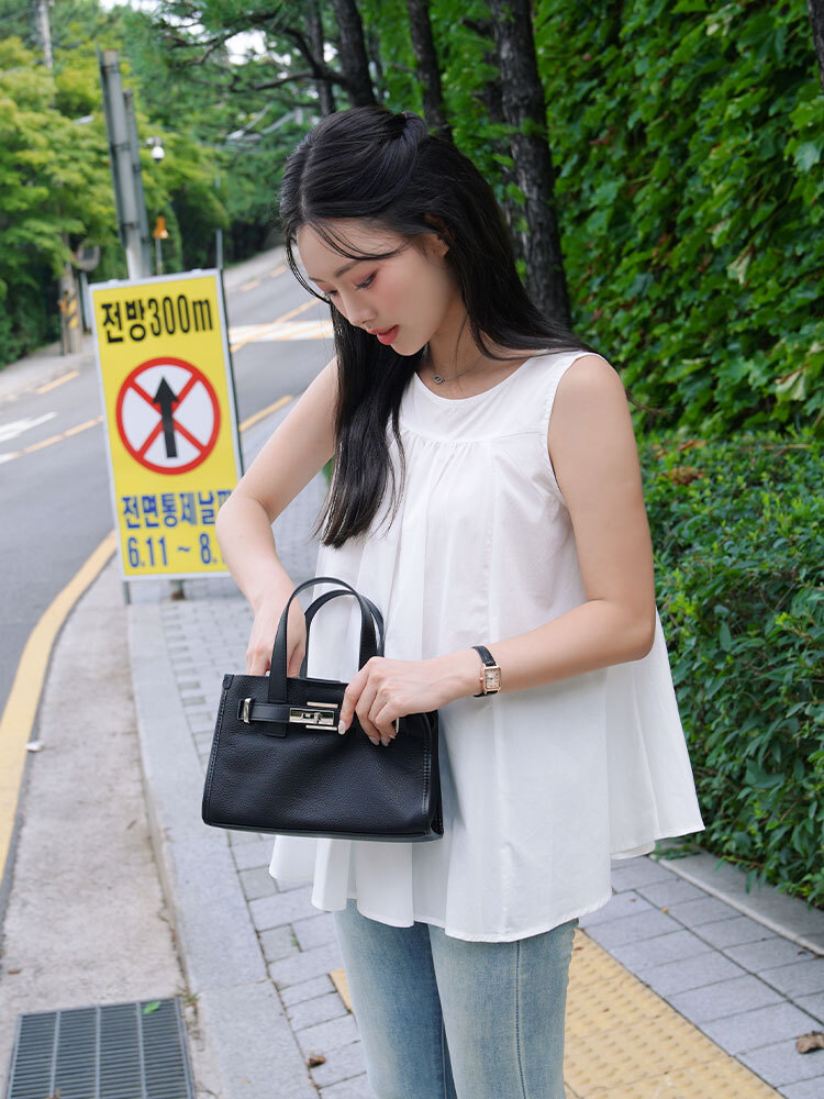 * 百搭頭層牛皮手提單肩鉑金包