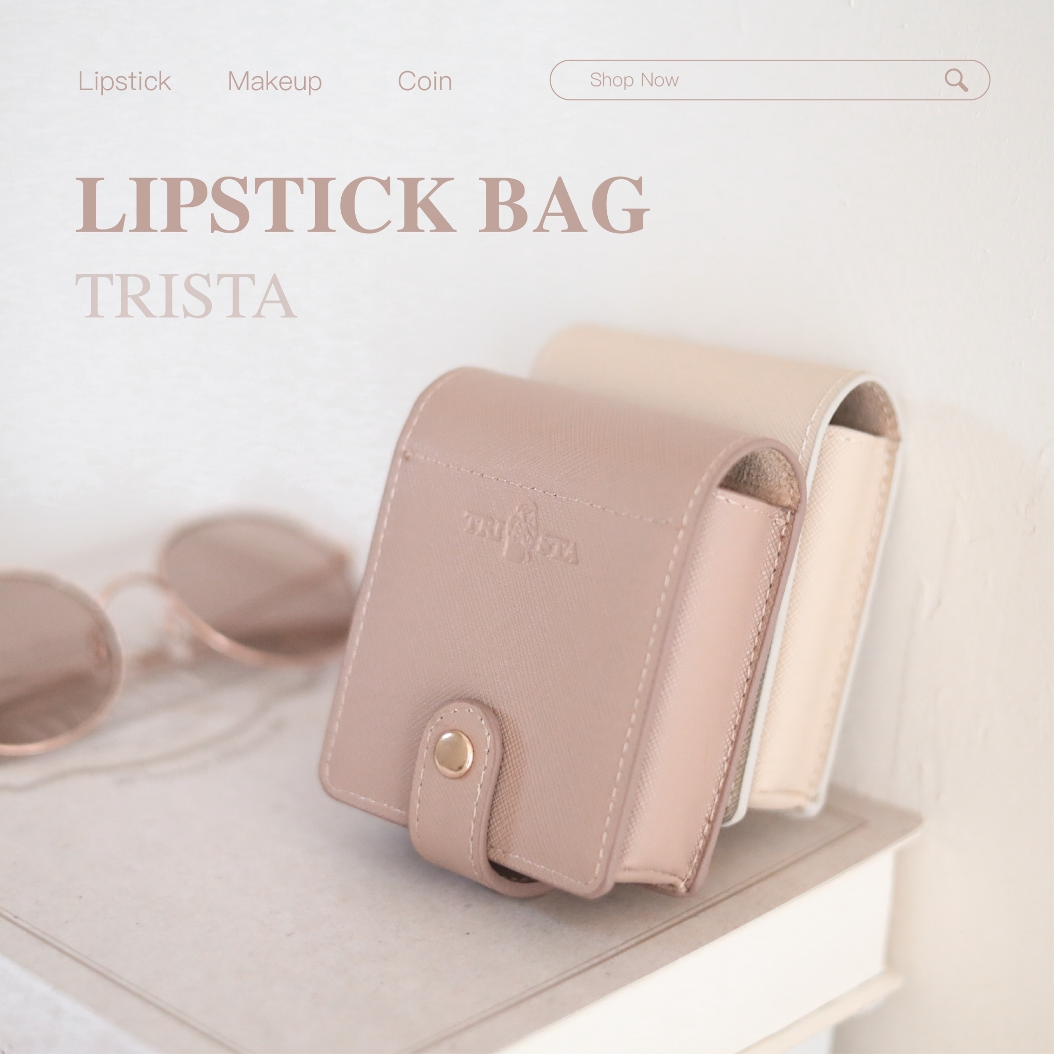 Sanly Joy 小心機口紅包|內嵌化妝鏡實用又可愛