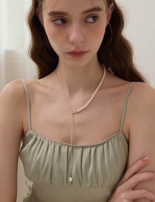 流光Y字珍珠項鍊