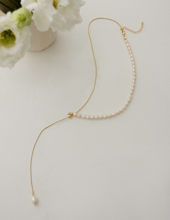 流光Y字珍珠項鍊