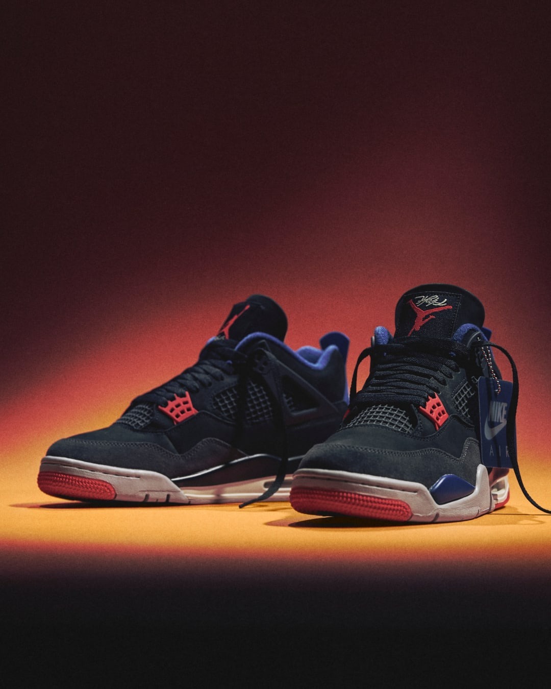 [售出無退換] 男鞋 NIKE AIR JORDAN 4 RETRO 'White Lettering' 黑藍紅 麂皮 拼接 復古 籃球鞋【FV5029-003】