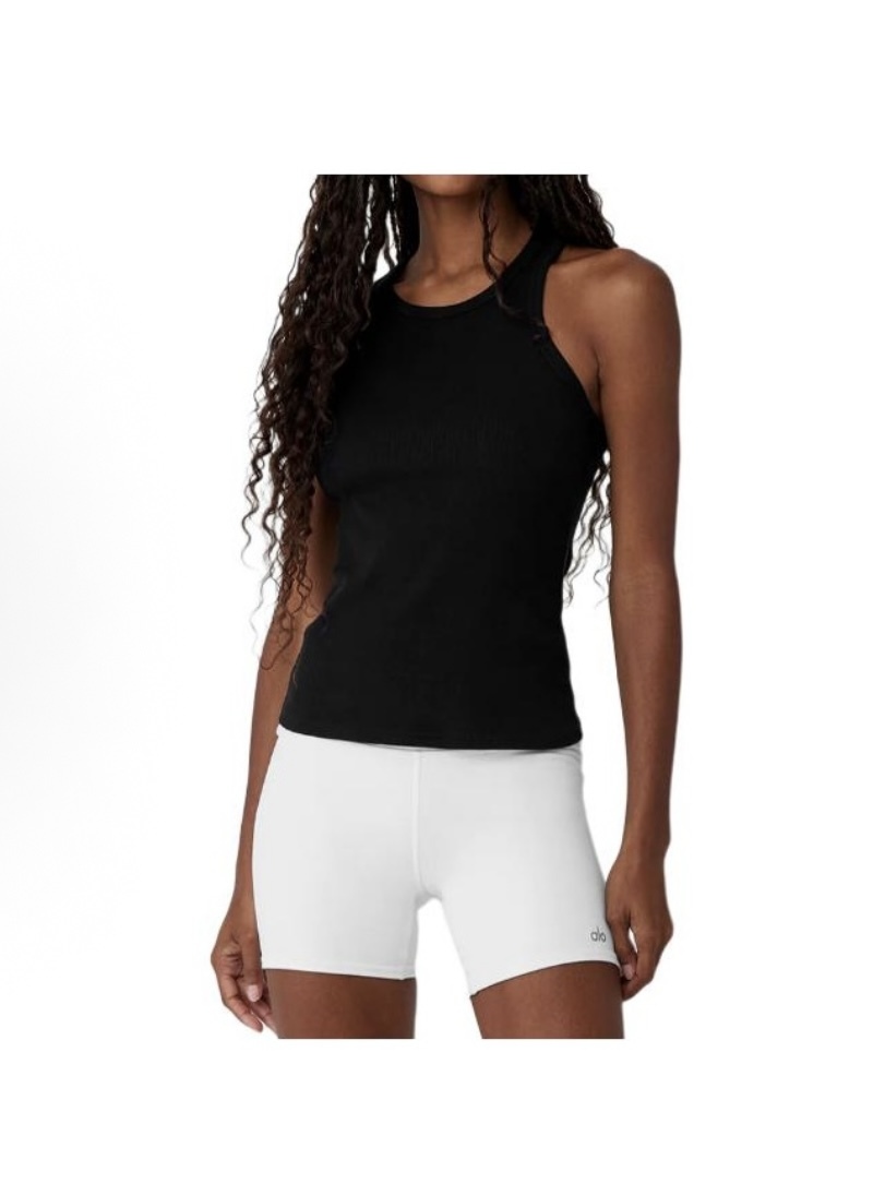 Alo Yoga 純色圓領無袖背心 黑色