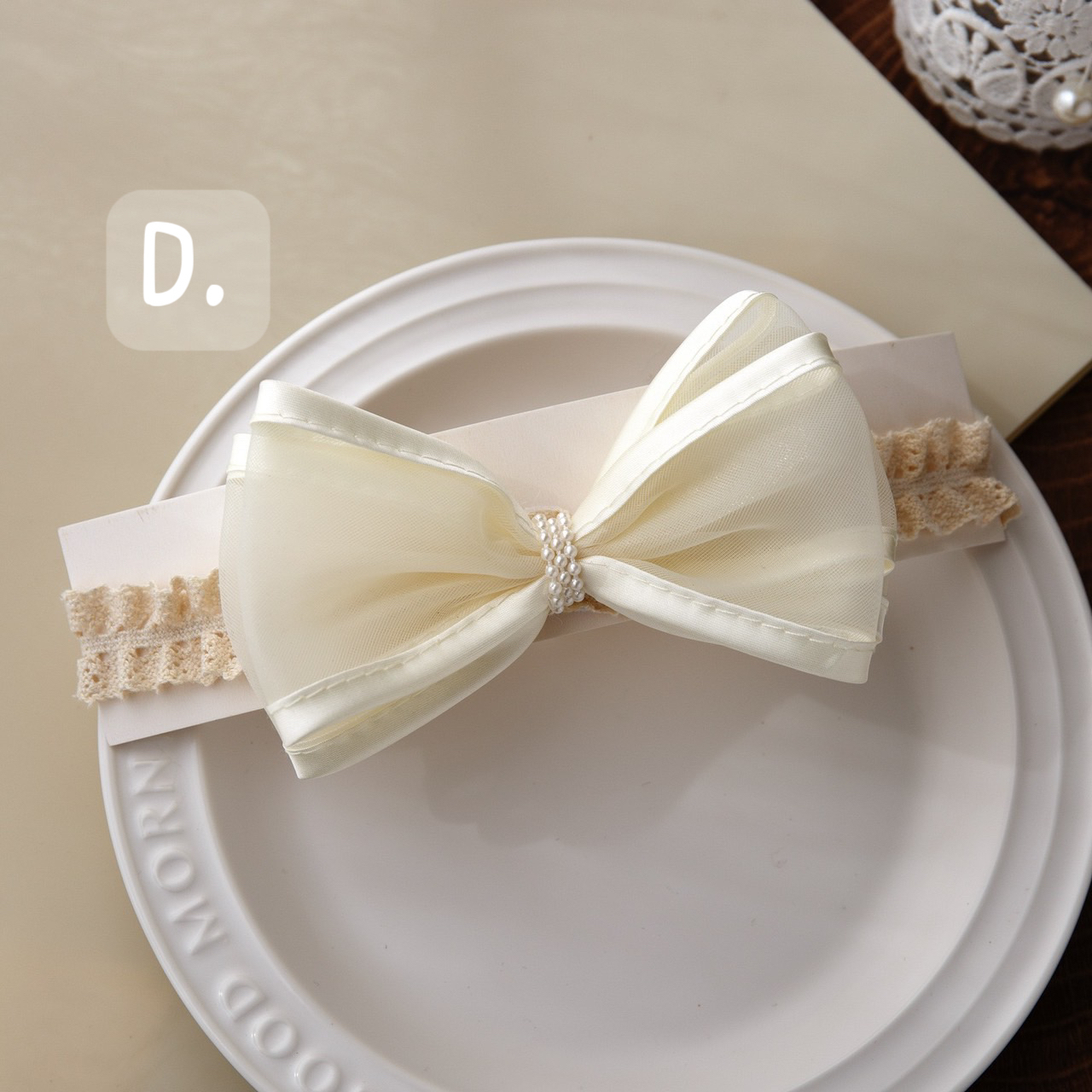 蕾絲蝴蝶結髮帶