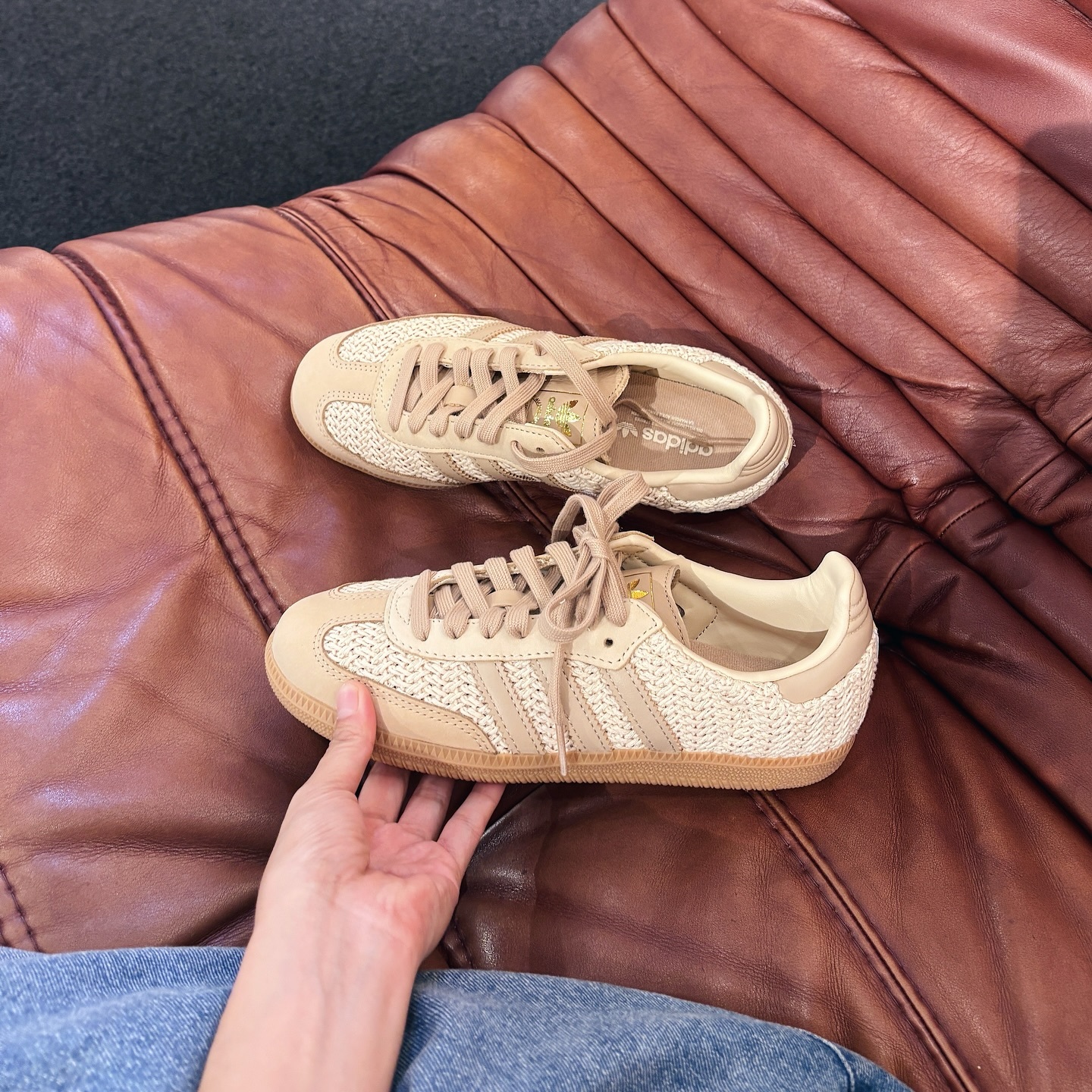 Adidas Originals Samba OG 焦糖奶茶 編織 奶茶色 金標 復古鞋 JR9446