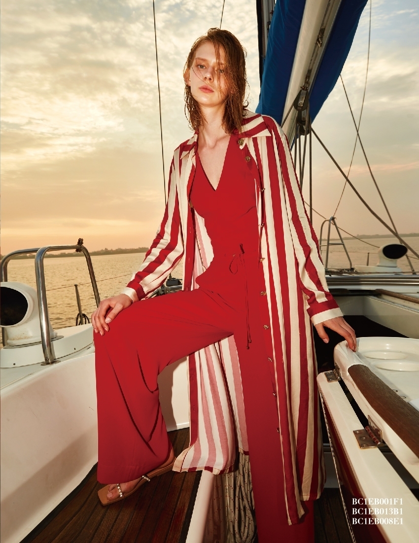 BC1EB008E1 濱海風情經典紅線條 (附本布帶)