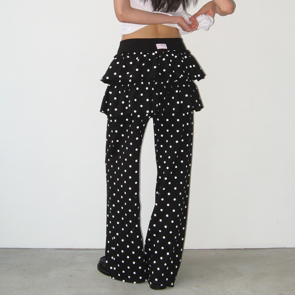 RONRON DOT CANCAN RUFFLE LAYERED PANTSKIRT